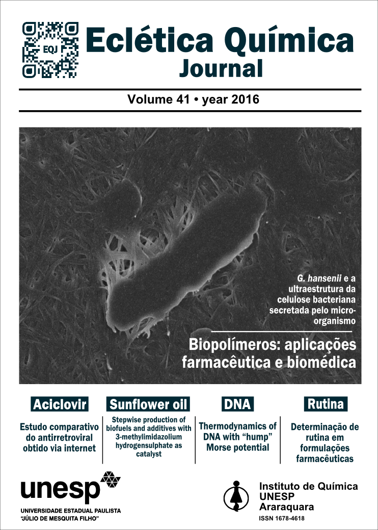 Volume 41, 1, 2016, Eclética Química Journal